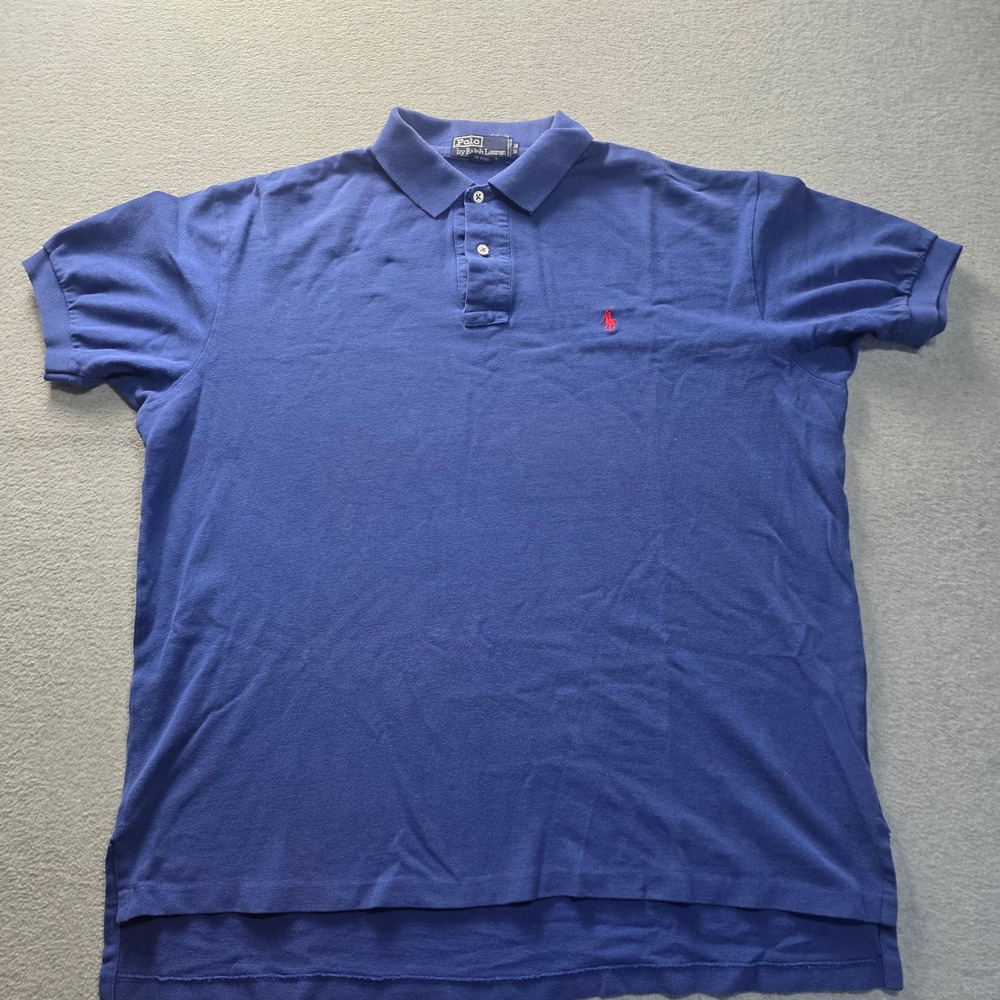 Polo Ralph Lauren Polo Shirt Mens XXL Blue 100% Cotton Hong Kong Pony Logo